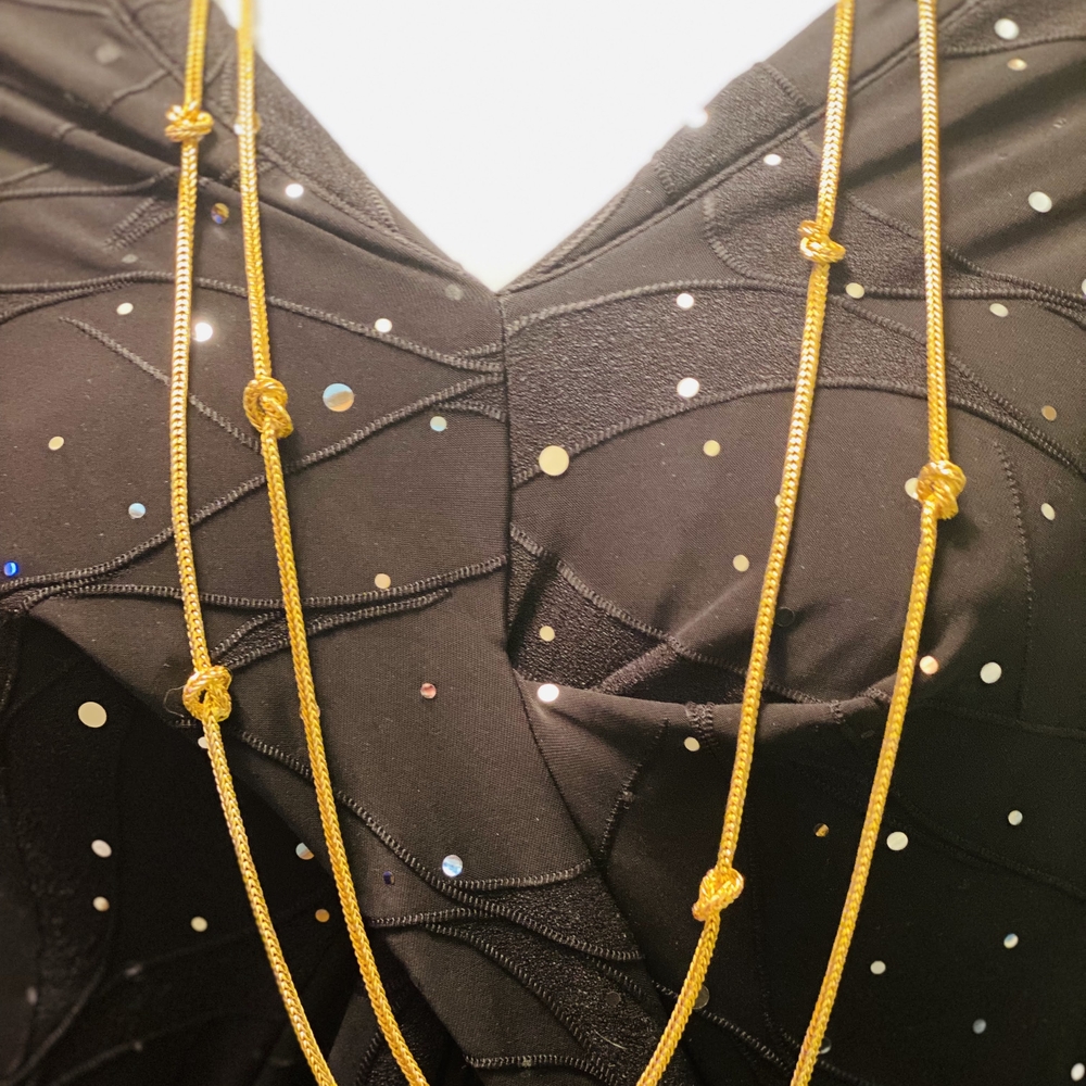 Avon Gold Double Strand Necklace with Knotted Details - Picture 2 of 9